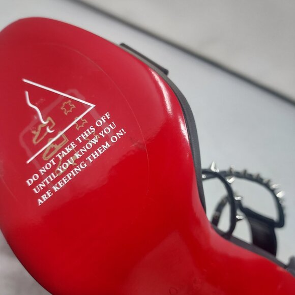 CHRISTIAN LOUBOUTIN Black Choca Strappy Sandal Heel Shoe - Picture 11 of 12